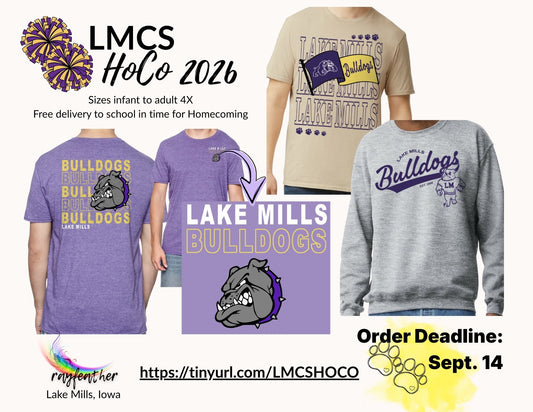 Lake Mills 2026 Homecoming Collection (orders received after Sept. 14 deadline might not arrive during Homecoming week)