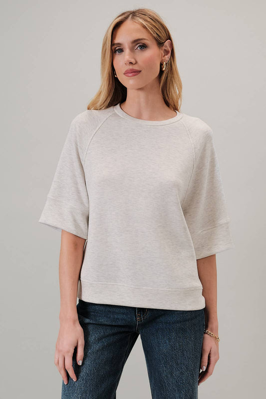 Crew Neck Raglan Gray Sweatshirt