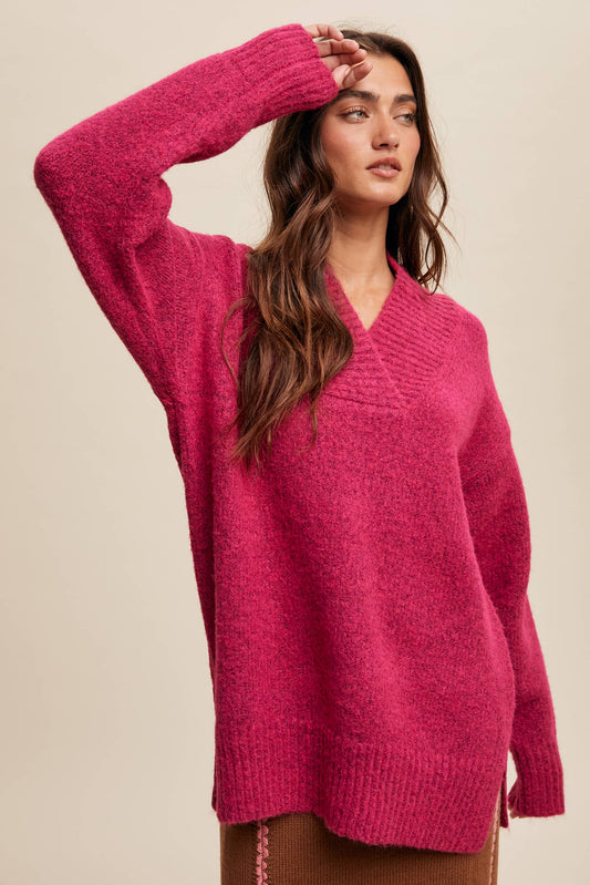Oversized Cranberry Sweater