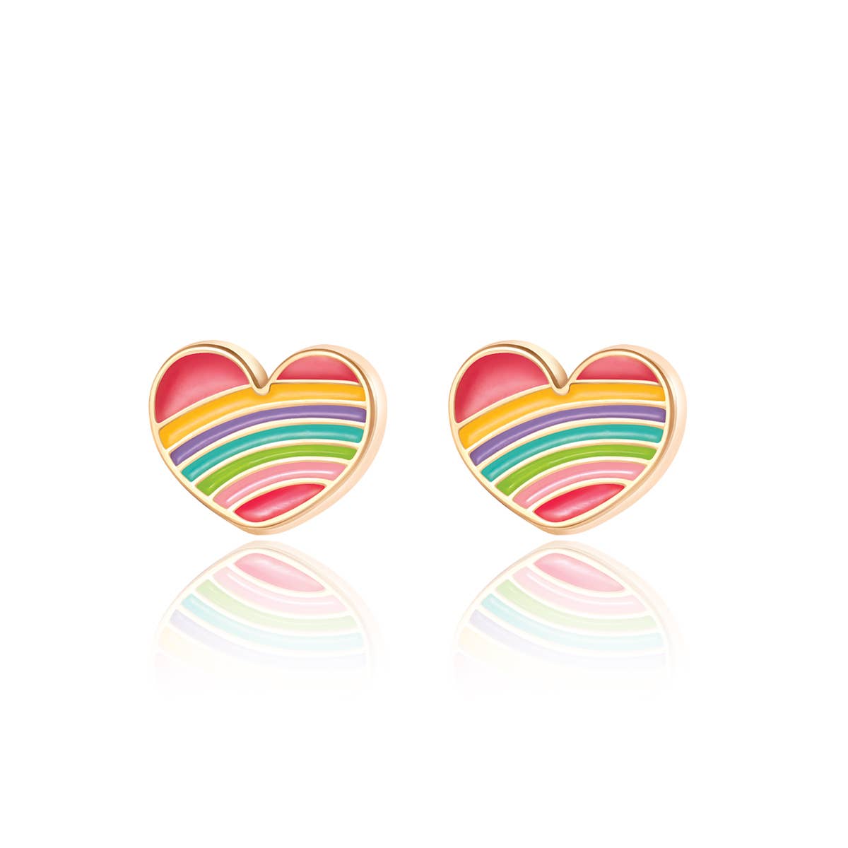 Lil J's Rainbow Heart Cutie Stud Earrings