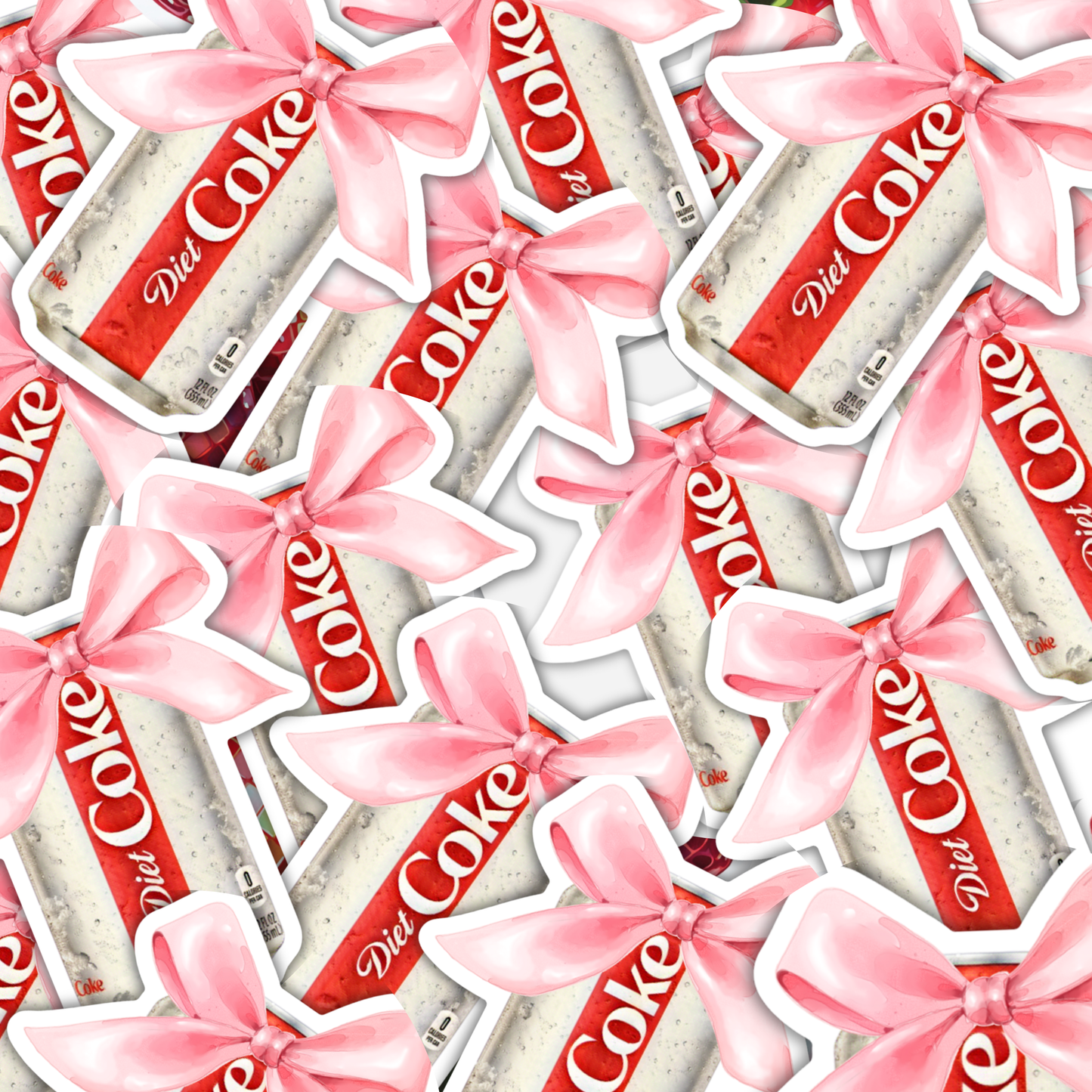 Diet Coke Love Sticker – Bow Design for Journals, Tumblers