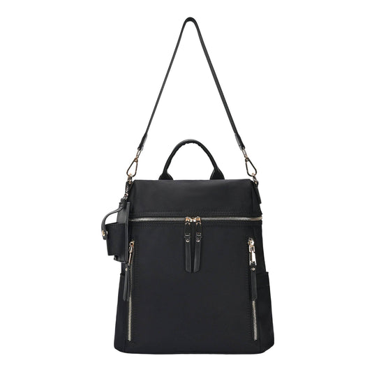 Sienna Nylon Backpack: Black
