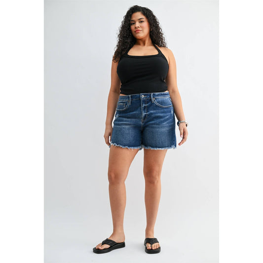 CURVY HIGH-RISE SHORTS RAW HEM