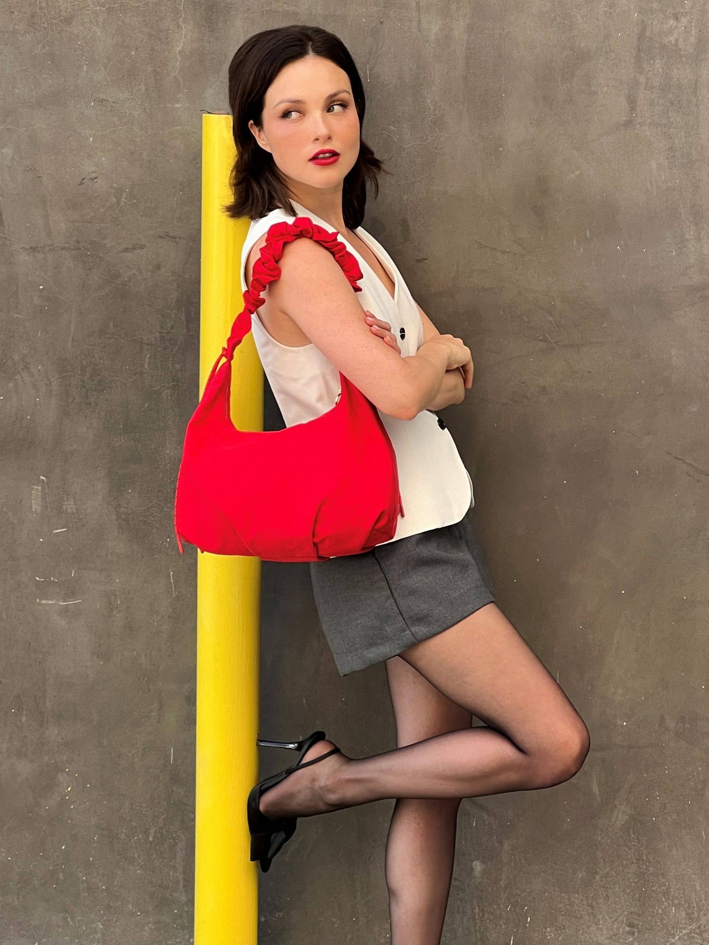Red Carole Nylon Bag