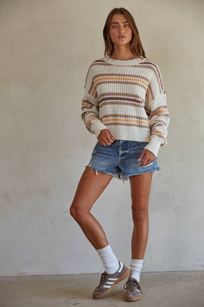 Multi Color Knit Striped Sweater