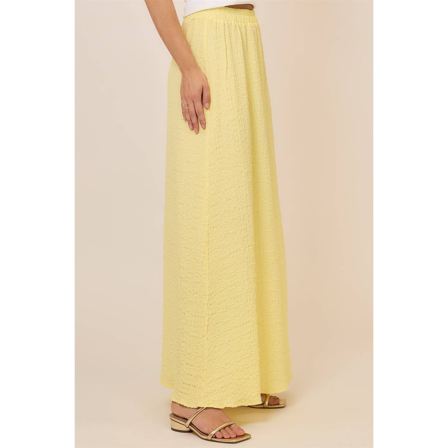 Hammered Crinkle Gauze Maxi Skirt