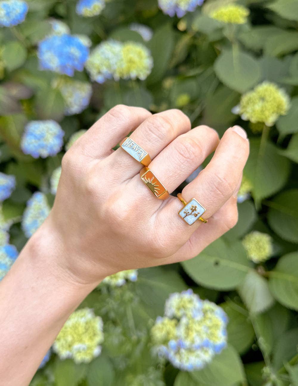 Flower Rectangular Ring: 9