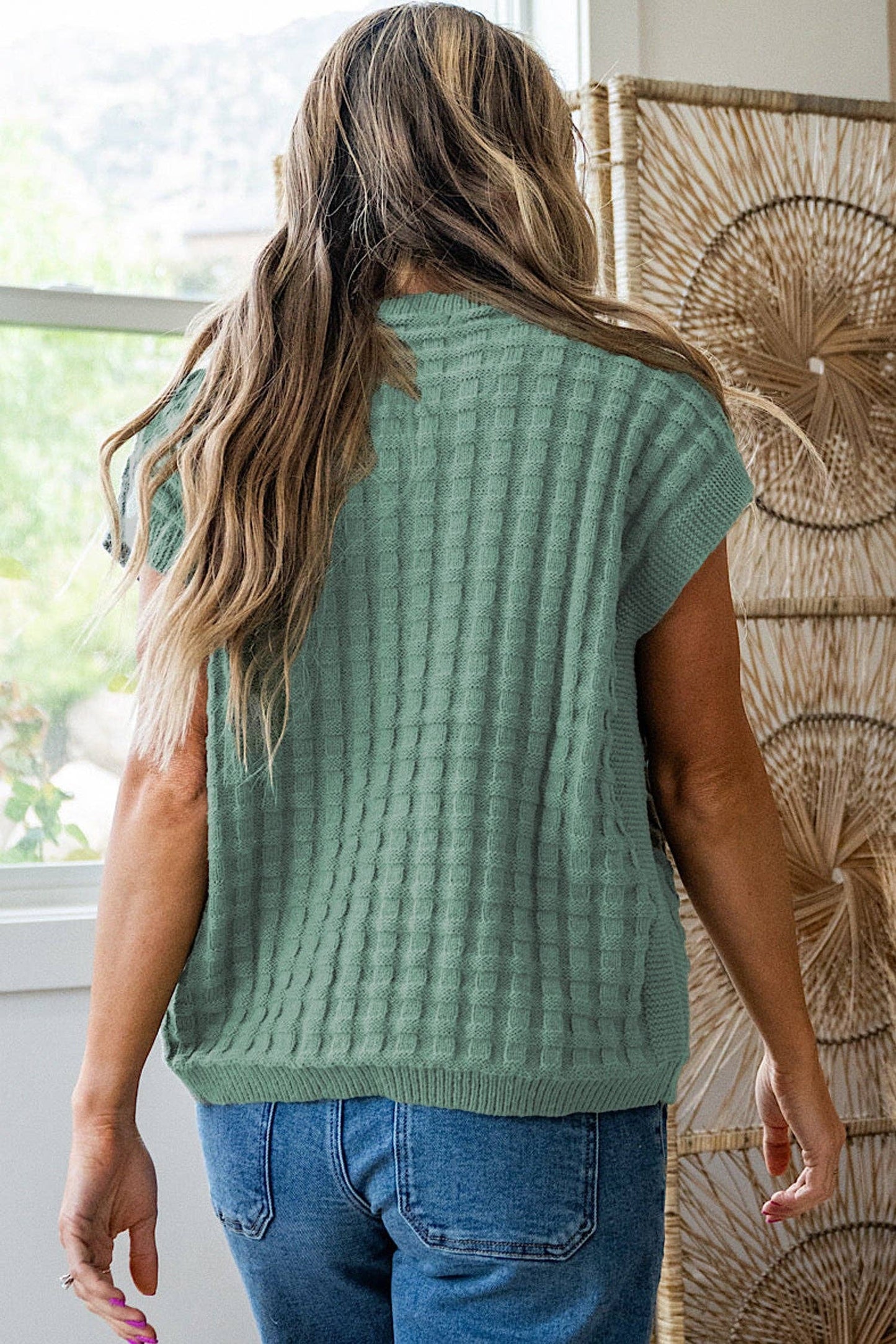 Curvy Mist Green Knit Top