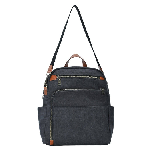 Willa Canvas Backpack: Black