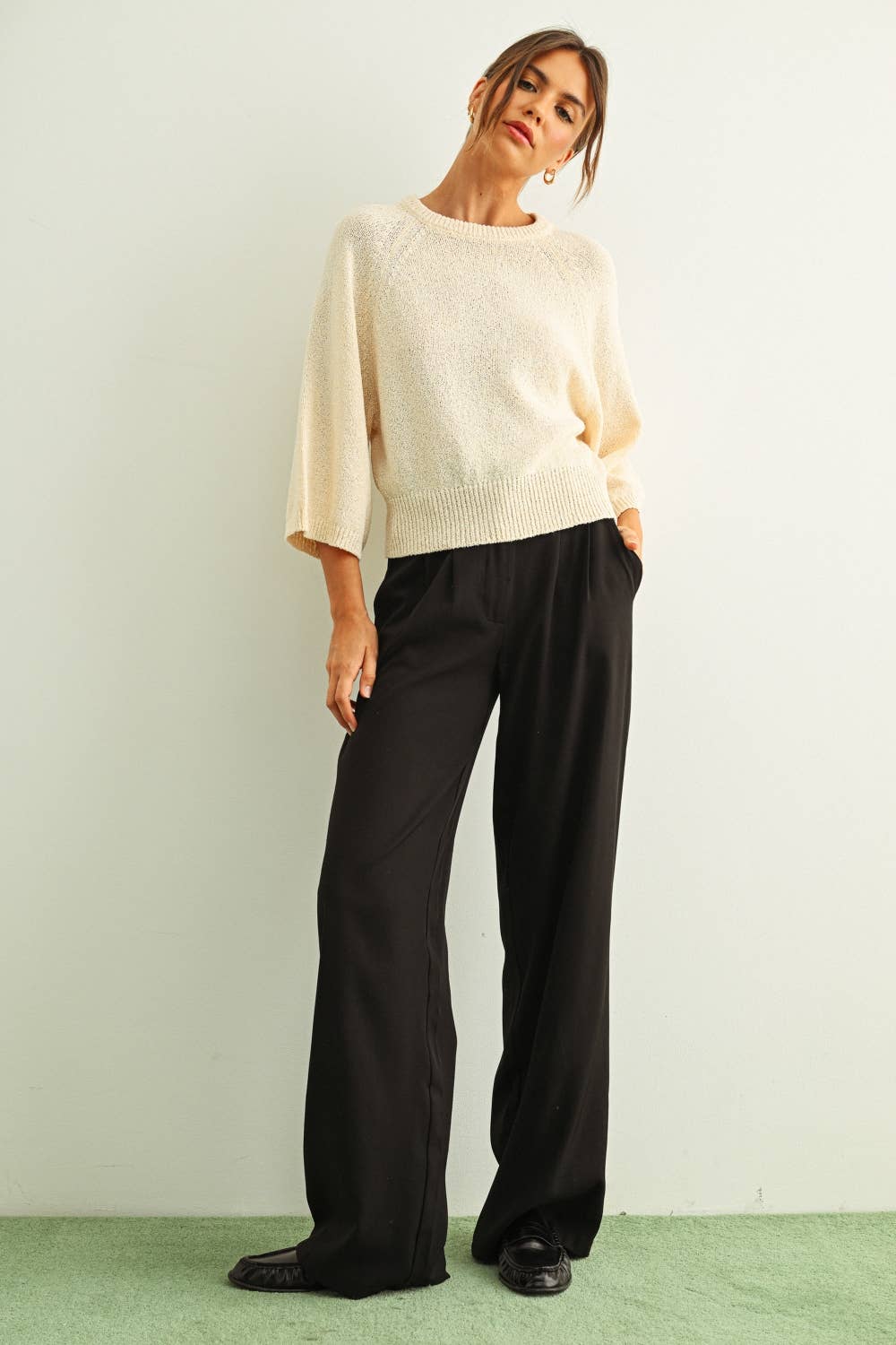 Cream/Beige Knitted Top