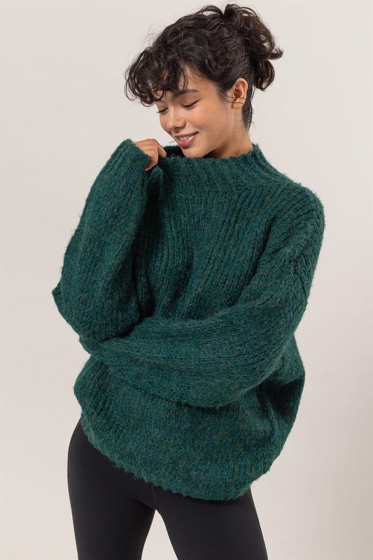 Oversized green sweater best sale