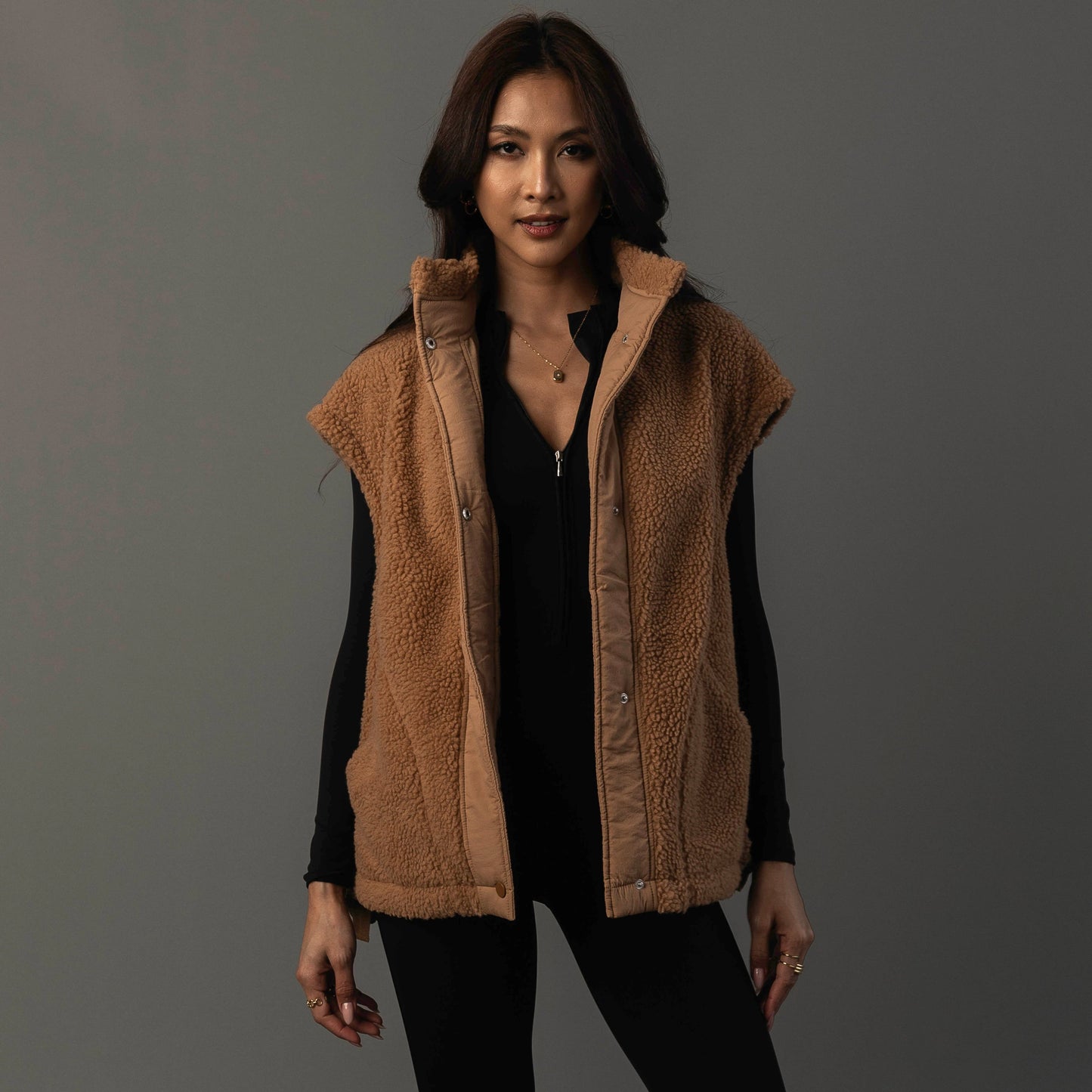Camel Fleece Vest