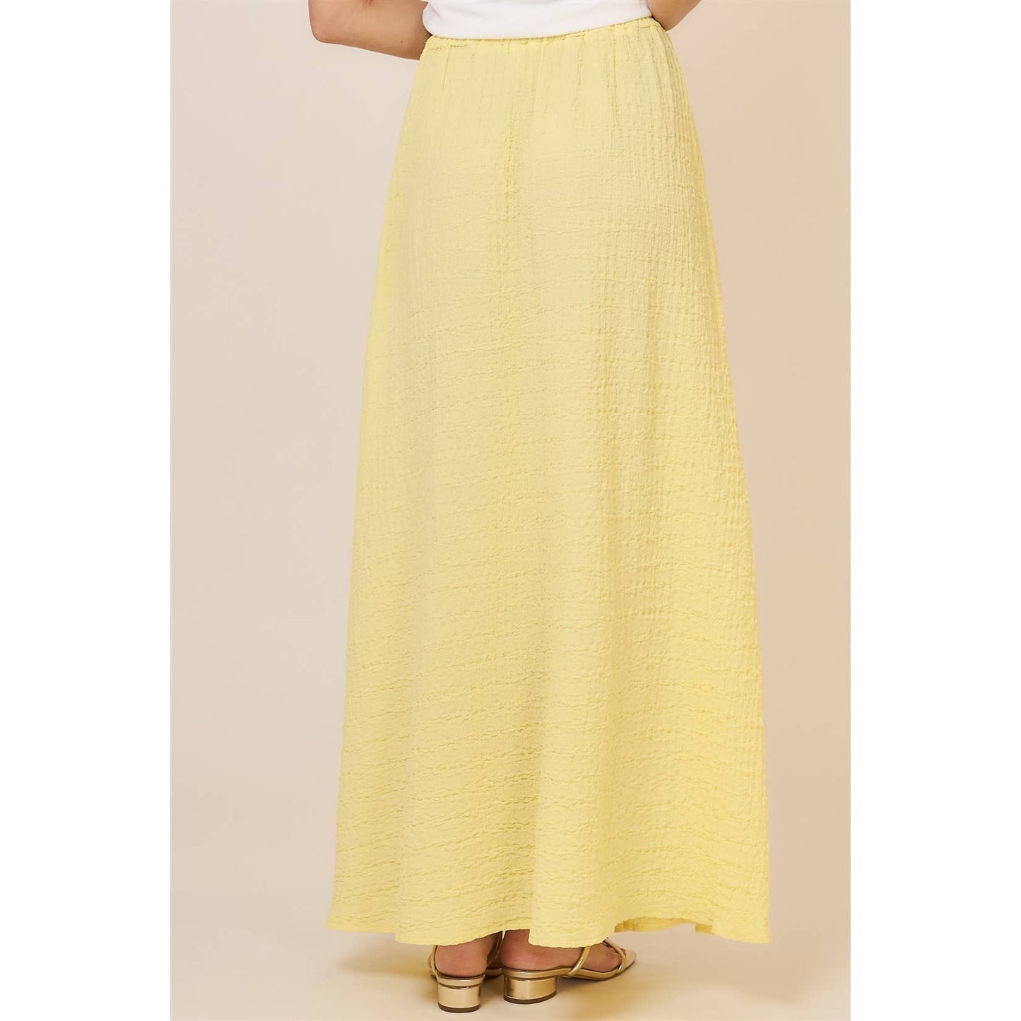 Hammered Crinkle Gauze Maxi Skirt