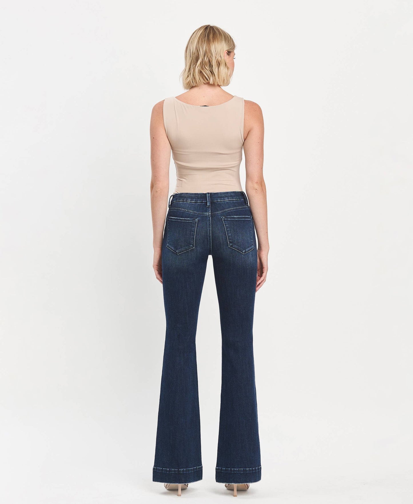 MID RISE FULL LENGTH FLARE JEANS