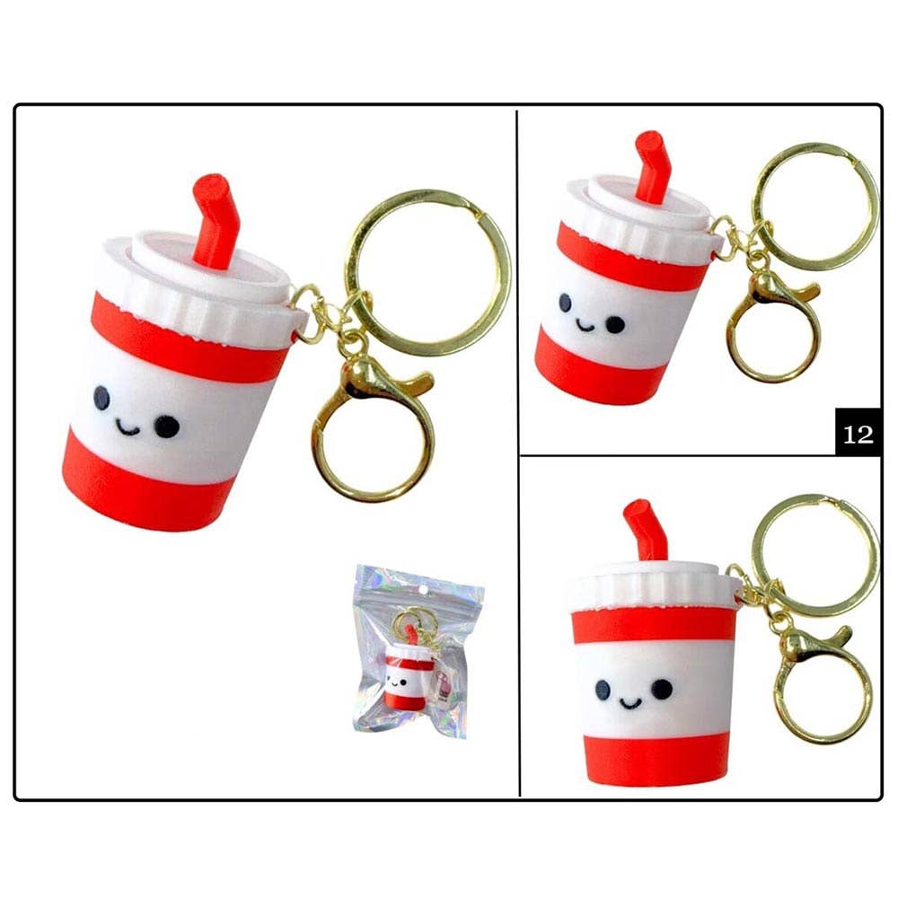 Soda Cup Clicker Fidget Bag Charm Keychains